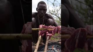 Hadzabe Survival Cooking! #africa #hadzabetribe #wildlife #wildcooking #viraltradisi