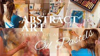 MAKE ABSTRACT ART WITH ME IN THIS RELAXING ART VLOG | BEGINNERS OIL PASTEL ART | Alex Goddard Art