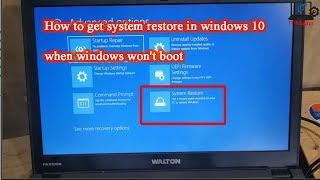 How to restore windows 10 from boot