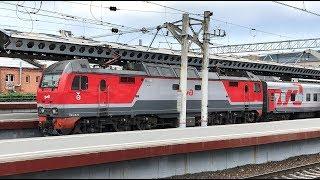 RZD Russian Railways Regular and Sapsan service trains at St Petersburg platform