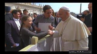 Klimaaktivistin Greta tritt Papst Franziskus  -  ZDF heute 17.04.2019