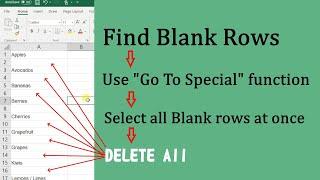 Find and Delete Blank Rows in Excel @pcguide4u