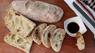 Homemade Ciabatta|No Kead 83% hydration with 1.2% salt|poolish starter