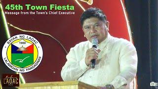 45th Laoac Town Fiesta/ Mayor Ricardo Baldera's Message during Binibining Laoac 2025 Coronation