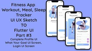 #3 Fitness Workout App UI in Flutter | Complete Profile, Goal, and Login Screens | UI/UX Design