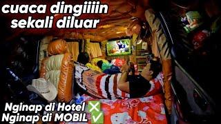 BERMALAM DIMOBIL DENGAN CUACA YANG SANGAT DINGIN DILUAR