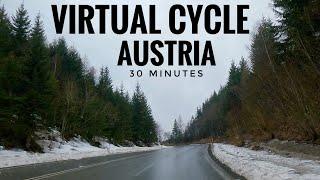 30 Minute Indoor Cycling Videos With Music | Virtual Bike Ride Austria Snowy Countryside