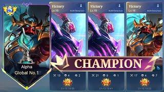 WHEN GLOBAL ALPHA PLAY SOLO IN MOBILE LEGENDS RISING!! (Auto Champion?)