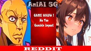 Genshin Impact Hu Tao Anime vs Reddit (The rock reaction meme)