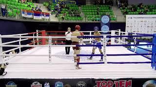 Ilja Skolnov EST vs Artem Shtyrkov RUS   60kg K1 semifinal  WAKO Hungary 29 08 2019