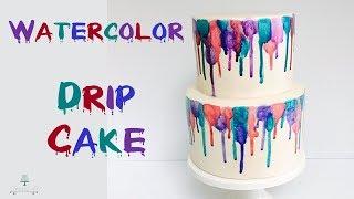 Fun Watercolor Drip Cake | How to make from Creative Cakes by Sharon