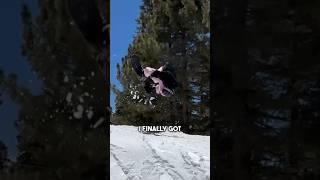 Learning a FRONT FLIP on a snowboard?! #snowboarding #skateboarding #frontflip #shorts