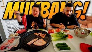 Buldak Spicy Carbonara Ramen + Pork Belly Korean BBQ + Steak Mukbang 먹방 Eating Show (Cooking/Eating)