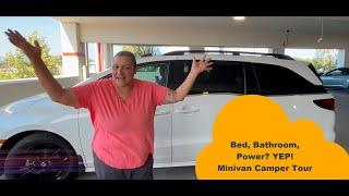 Minivan Camper for Solo Traveler: Full Tour With Bathroom, Bed, Power and Portable Air Conditioner