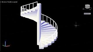 Auto CAD training stairs 3D, tutorial