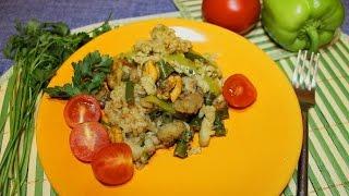 Паэлья с морепродуктами экономичная. Испанская кухня.