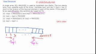 Data Structure Example 1.008 GATE CS 2004 (two stacks)