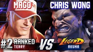 SF6 ▰ MAGO (#2 Ranked Terry) vs CHRIS WONG (Akuma) ▰ High Level Gameplay