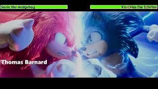 Sonic the Hedgehog vs. Knuckles the Echidna (Second Fight) with healthbars