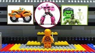 Full Transformers LEGO Cars experemental Bumblebee, Tobot & Iron Man, Hulk! Monster car robot toys