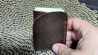 Tarjetero Minimalista de piel Minimalist Hand made Leather card case EDC Front Pocket Wallet