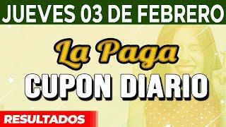 Resultado del sorteo Cupon Diario del Jueves 3 de Febrero del 2022.