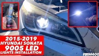 2015-2019 HYUNDAI SONATA 9005 LED LIGHTS LOW BEAM HEADLIGHT BULB INSTALLATION