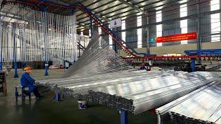 Process of producing ALUMINIUM BILLETS. A VIETNAM factory mass produces aluminium products.