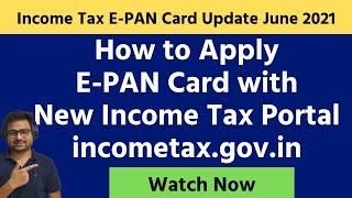 How to Apply Instant New E-Pan Card with New Income Tax Portal incometax.gov.in | E-PAN Card 2021