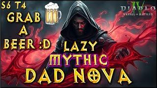 S6 T4 Lazy Mythic Blood Surge! DAD NOVA ! Necromancer Build Diablo 4