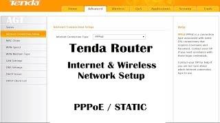 Tenda router internet & wireless network settings (PPPoE / STATIC)