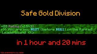 getting safe gold in 1 hour and 20 minutes - ranked skywars montage