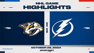 NHL Highlights | Predators vs. Lightning - October 28, 2024