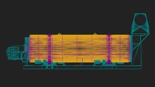 3D-модель сушильного барабана АБЗ с газовой горелкой
