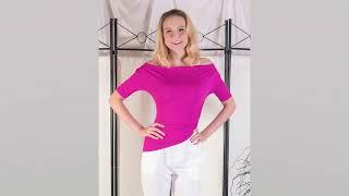 ZBM T-Shirt for Women , Slanted and Off-Shoulder , Various Ways to Wear, Y2K Style Slanted Hem.