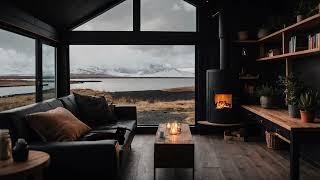 Serene Winter Icelandic Ambience | Relaxing Music with Crackling Fire and Snowfall