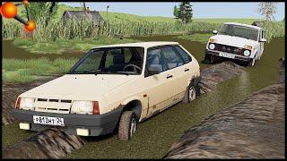 КТО ПРОЕДЕТ БОЛОТО! Застряли ВСЕ! - BeamNg Drive