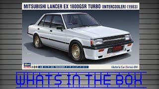 Whats In The Box, Hasegawa 1983 Mitsubishi Lancer EX1800 Turbo.