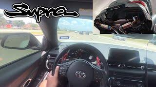 SUPRA MK5 TUNED CUTTING UP POV *LOUD POPS* TOMEI EXHAUST IS NUTS!