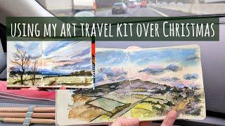 Using My Mixed-Media Art Travel Kit, Watercolour Travel Palette & Talens Art Creations Sketchbook