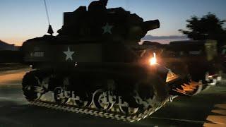 M8 Howitzer Motor Carriage at night in Normandy