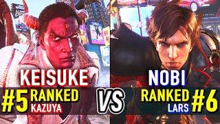 T8  KEISUKE (#5 Ranked Kazuya) vs NOBI (#6 Ranked Lars)  Tekken 8 High Level Gameplay