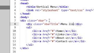 Vertical Menu using HTML and CSS
