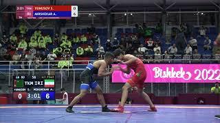 1/2 GR - 60 kg: S. YUNUSOV (TKM) v. A. MIRSHEKAR (IRI)