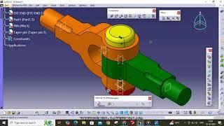 KNUCKLE JOINT ASSEMBLY  - FORK END - EYE END - COLLAR - PIN - TAPER PIN #catia