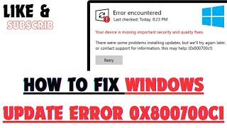 How to fix Windows update error 0x800700c1