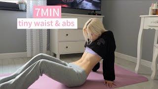 7MIN TINY WAIST & ABS WORKOUT// FLAT STOMACH AND SNATCHED WAIST// WORKOUT  AT HOME