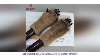 New Style Women Winter Real Mink Fur Gloves 100% Natural Warm Mink Fur Fingerless Gloves Girls Knitt