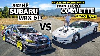 Cleetus McFarland vs Travis Pastrana: Twin Turbo 'vette vs Gymkhana 2020 Subaru STI!