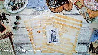 Day 1 of 365 Days of Junk Journal Ideas - How To Make Faux Aged Tape The Easy Way Mixed Media Art